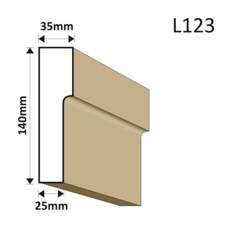 LISTWA ELEWACYJNA L123 35X140MM - Listwy elewacyjne - 34,44 zł