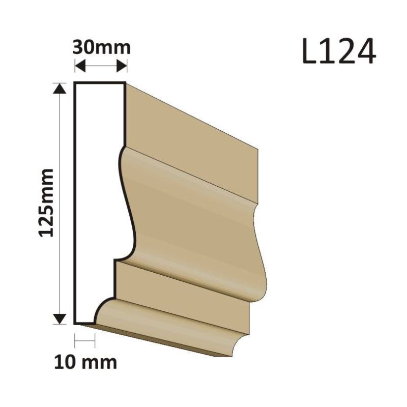 LISTWA ELEWACYJNA L124 30X125MM - Listwy elewacyjne - 34,44 zł