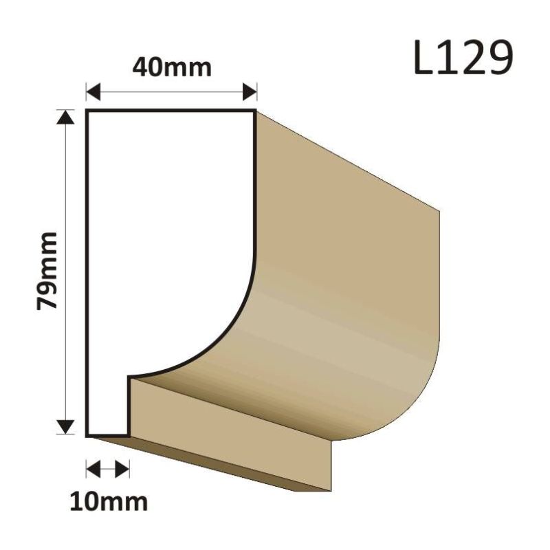 LISTWA ELEWACYJNA L129 40X79MM - Listwy elewacyjne - 33,21 zł