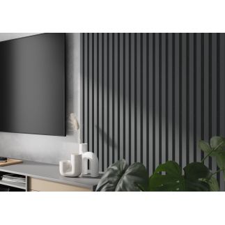 Lamela ścienna na czarnym filcu - grafit lamel