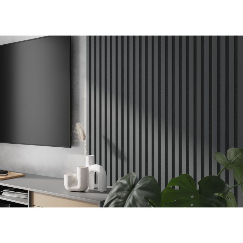 Lamela ścienna na czarnym filcu - grafit lamel - Lamele ścienne na filcu - 279,00 zł