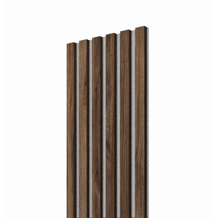 Lamela ścienna na szarym filcu - orzech klasyczny lamel