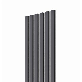 Lamela ścienna na szarym filcu - grafit lamel