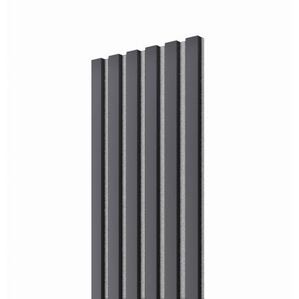 Lamela ścienna na szarym filcu - grafit lamel