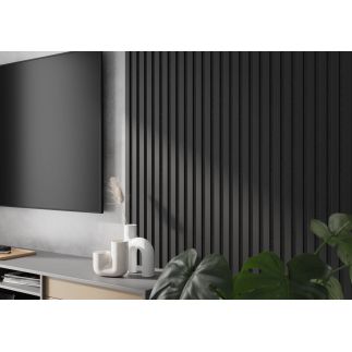 Lamela ścienna na czarnym filcu - czarny lamel