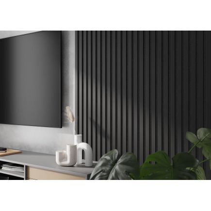 Lamela ścienna na czarnym filcu - czarny lamel