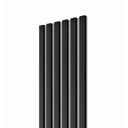 Lamela ścienna na szarym filcu - czarny lamel