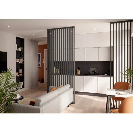 Ściana działowa z lameli na wymiar - ścianka z lameli - GRAFIT