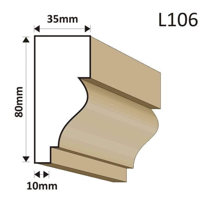 LISTWA ELEWACYJNA L106 35X80MM - Listwy elewacyjne - 33,21 zł