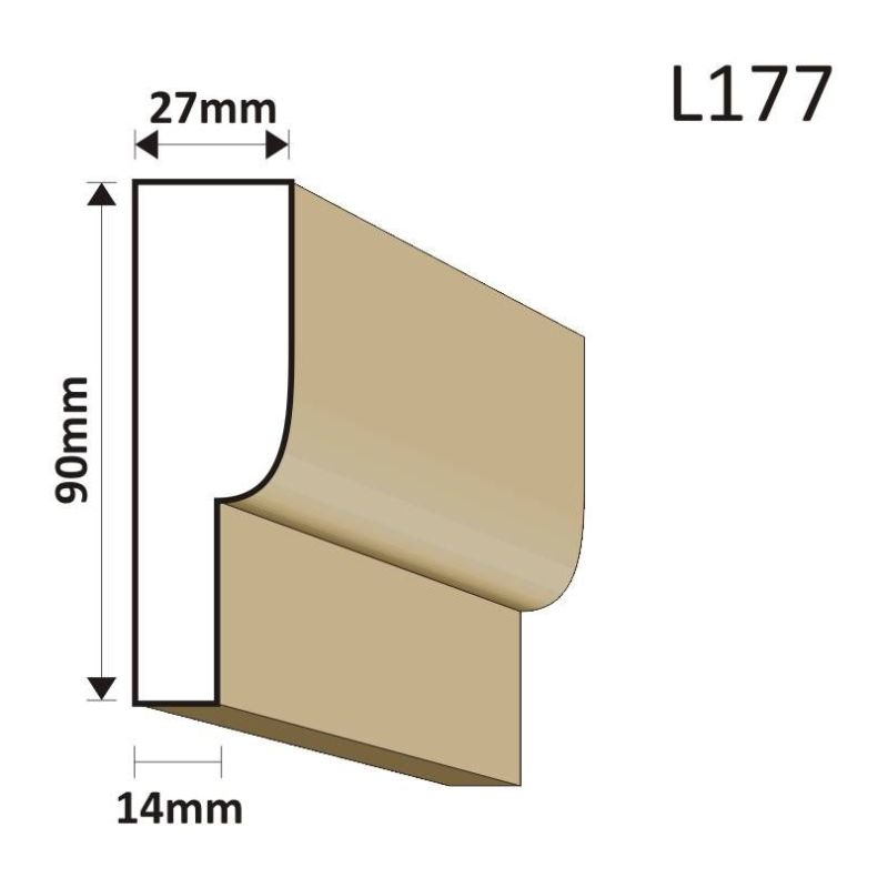 LISTWA ELEWACYJNA L177 27X90MM - Listwy elewacyjne - 33,21 zł