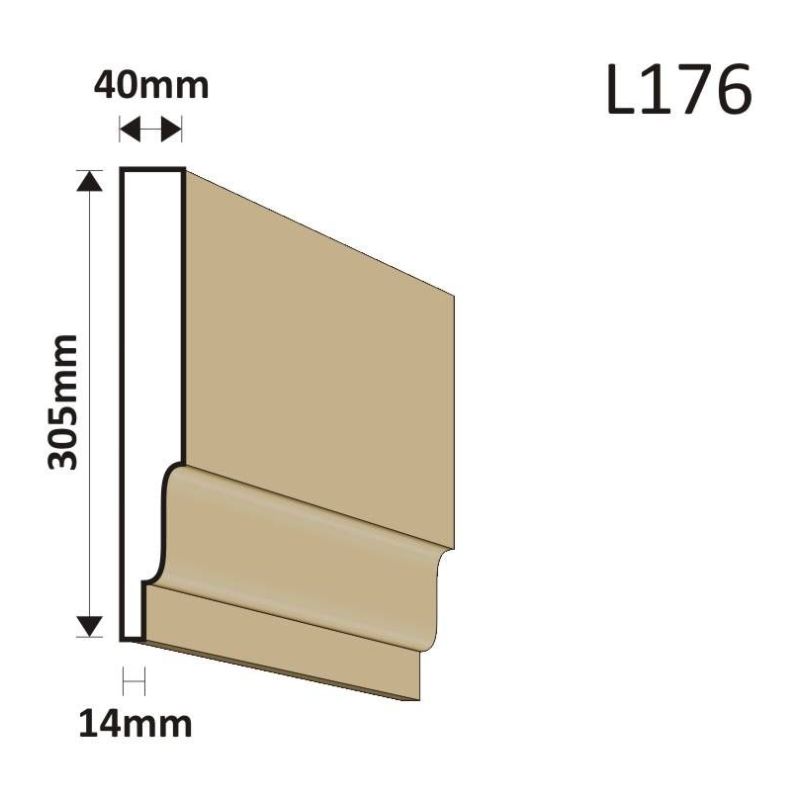 LISTWA ELEWACYJNA L176 40X305MM - Listwy elewacyjne - 109,47 zł