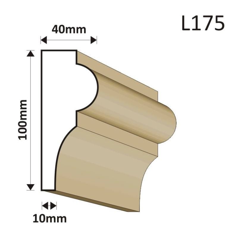 LISTWA ELEWACYJNA L175 40X100MM - Listwy elewacyjne - 33,21 zł