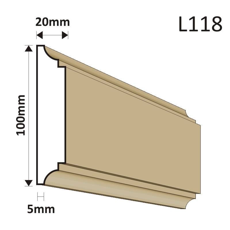 LISTWA ELEWACYJNA L118 20X100MM - Listwy elewacyjne - 33,21 zł