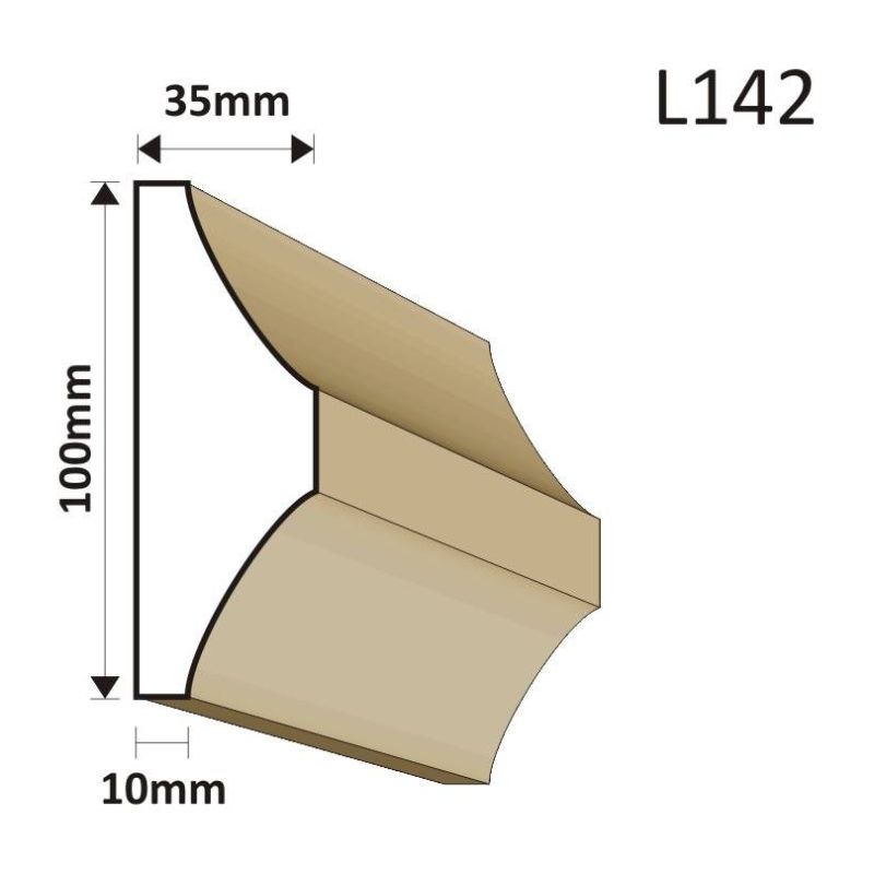 LISTWA ELEWACYJNA L142 35X100MM - Listwy elewacyjne - 33,21 zł