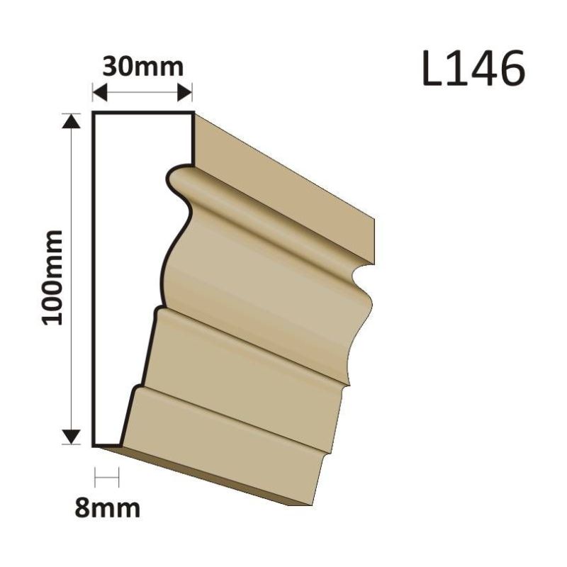 LISTWA ELEWACYJNA L146 30X100MM - Listwy elewacyjne - 33,21 zł