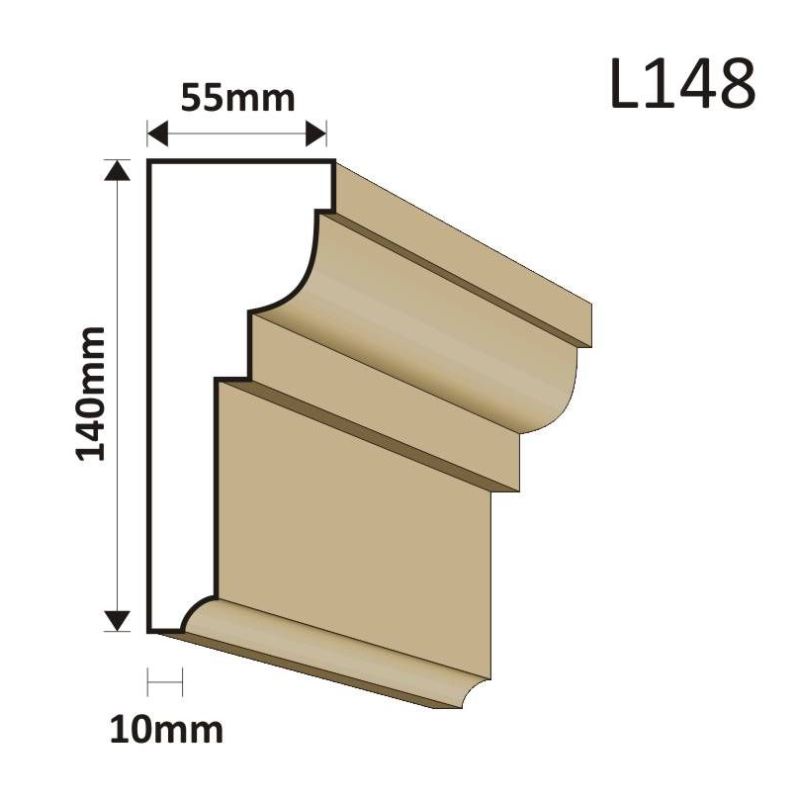 LISTWA ELEWACYJNA L148 55X140MM - Listwy elewacyjne - 35,67 zł
