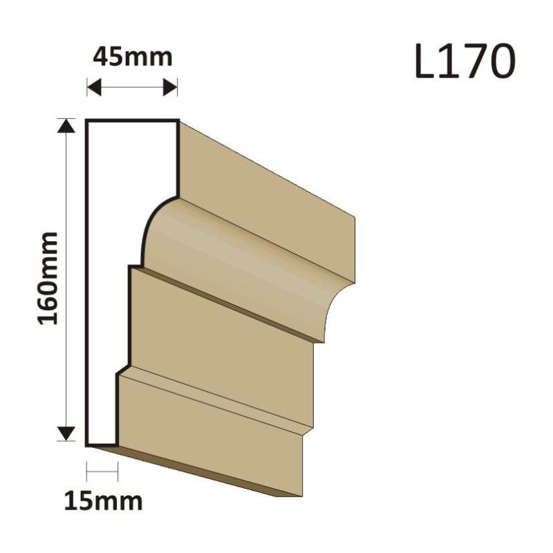 LISTWA ELEWACYJNA L170 45X165MM - Listwy elewacyjne - 34,44 zł