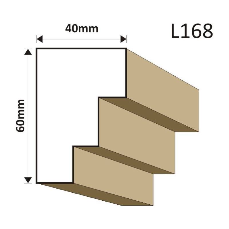 LISTWA ELEWACYJNA L168 40X60MM - Listwy elewacyjne - 33,21 zł