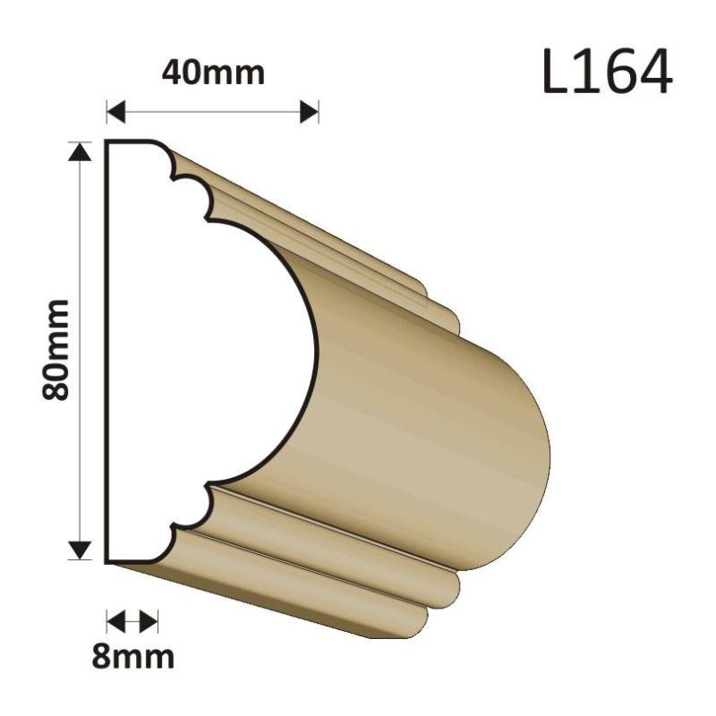 LISTWA ELEWACYJNA L164 40X80MM - Listwy elewacyjne - 33,21 zł