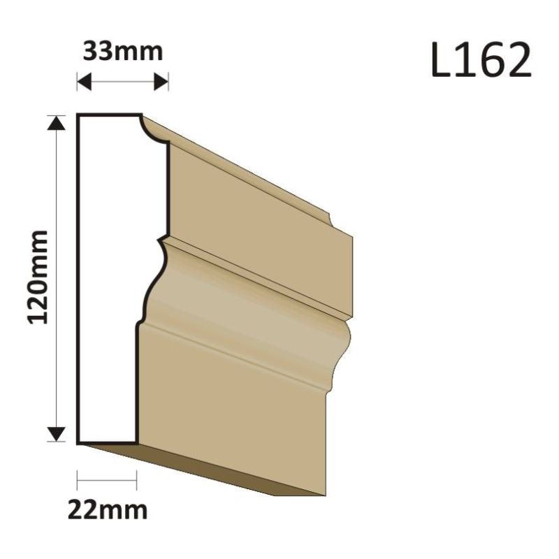 LISTWA ELEWACYJNA L162 33X120MM - Listwy elewacyjne - 33,21 zł