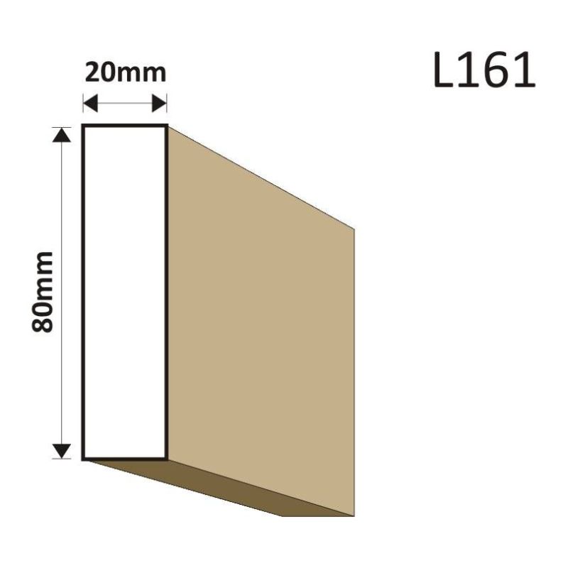 LISTWA ELEWACYJNA L161 20X80MM - Listwy elewacyjne - 33,21 zł