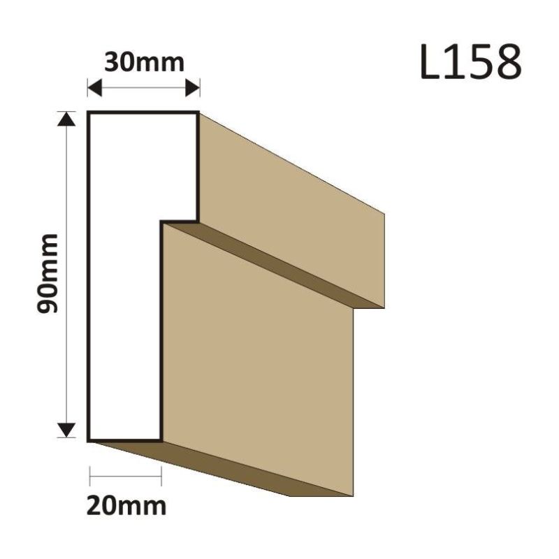 LISTWA ELEWACYJNA L158 30X90MM - Listwy elewacyjne - 33,21 zł