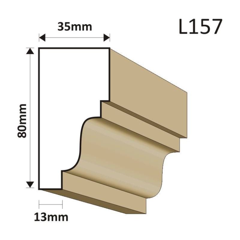 LISTWA ELEWACYJNA L157 35X80MM - Listwy elewacyjne - 33,21 zł
