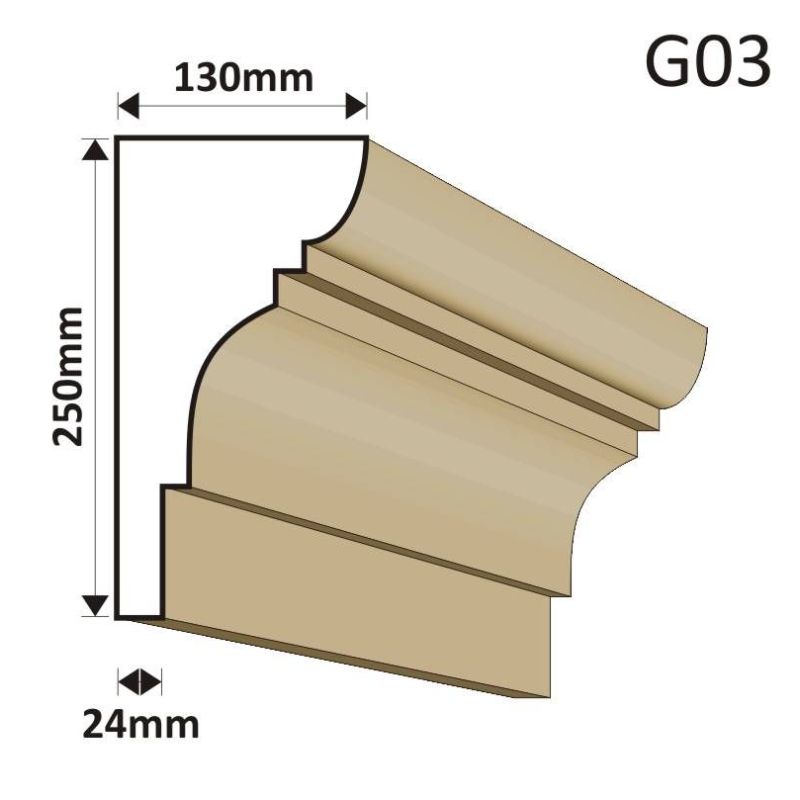 GZYMS ELEWACYJNY G03 130X250MM - Gzymsy elewacyjne - 123,00 zł GZYMS ELEWACYJNY G03 130X250MM - Gzymsy elewacyjne - 123,00 zł