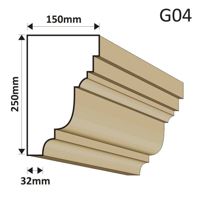 GZYMS ELEWACYJNY G04 150X250MM - Gzymsy elewacyjne - 135,30 zł