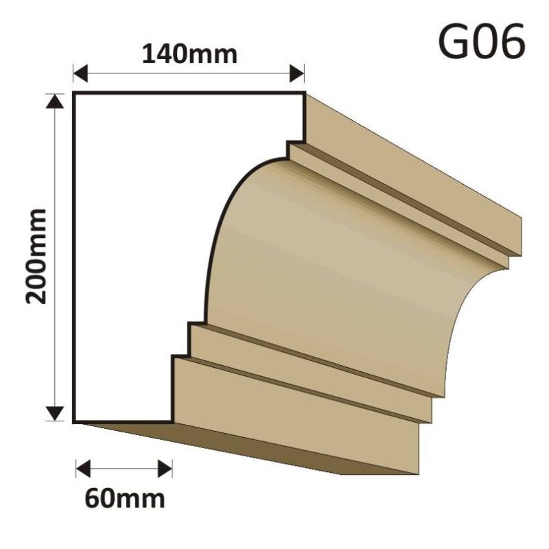 GZYMS ELEWACYJNY G06 140X200MM - Gzymsy elewacyjne - 123,00 zł
