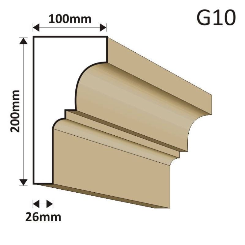 GZYMS ELEWACYJNY G10 100X200MM - Gzymsy elewacyjne - 123,00 zł