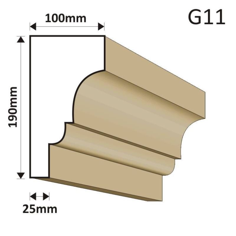 GZYMS ELEWACYJNY G11 100X190MM - Gzymsy elewacyjne - 123,00 zł
