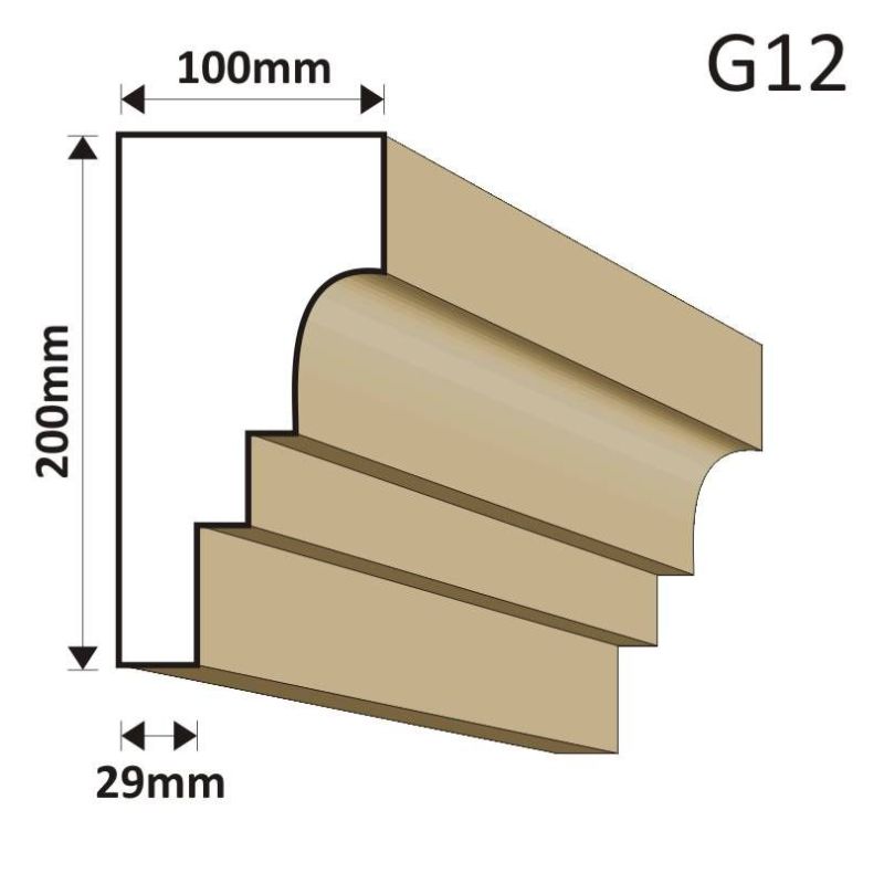 GZYMS ELEWACYJNY G12 100X200MM - Gzymsy elewacyjne - 123,00 zł