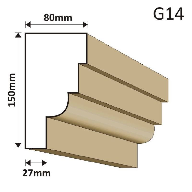 GZYMS ELEWACYJNY G14 80X150MM - Gzymsy elewacyjne - 73,80 zł