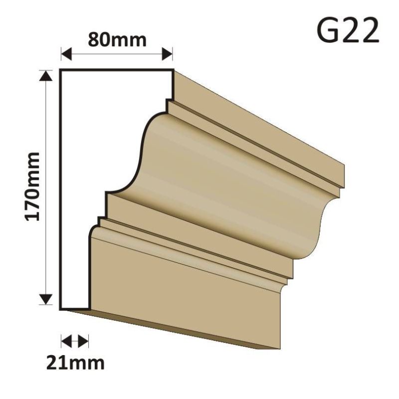 GZYMS ELEWACYJNY G22 80X170MM - Gzymsy elewacyjne - 73,80 zł