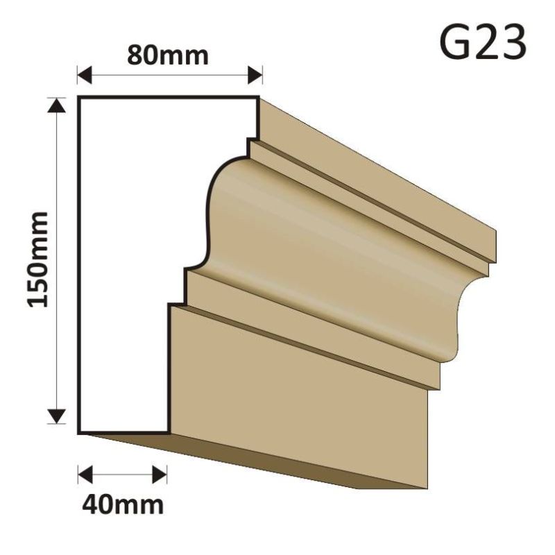 GZYMS ELEWACYJNY G23 80X150MM - Gzymsy elewacyjne - 73,80 zł