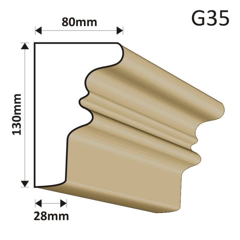 GZYMS ELEWACYJNY G35 80X130MM - Gzymsy elewacyjne - 73,80 zł