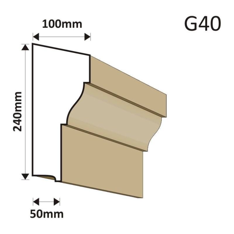 GZYMS ELEWACYJNY G40 100X240MM - Gzymsy elewacyjne - 135,30 zł