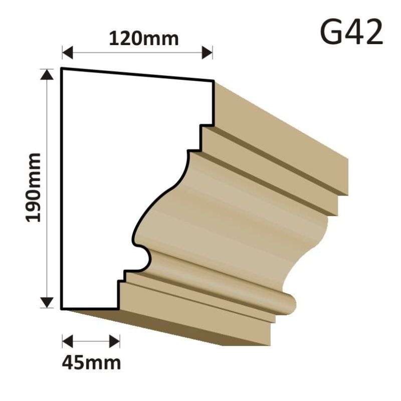 GZYMS ELEWACYJNY G42 120X190MM - Gzymsy elewacyjne - 123,00 zł