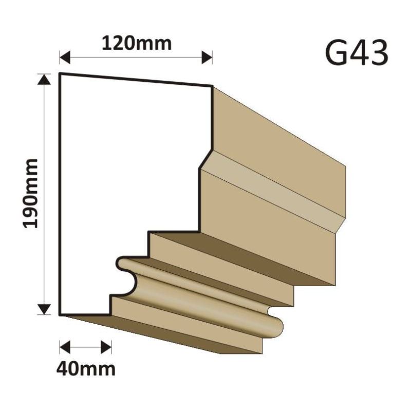 GZYMS ELEWACYJNY G43 120X190MM - Gzymsy elewacyjne - 123,00 zł
