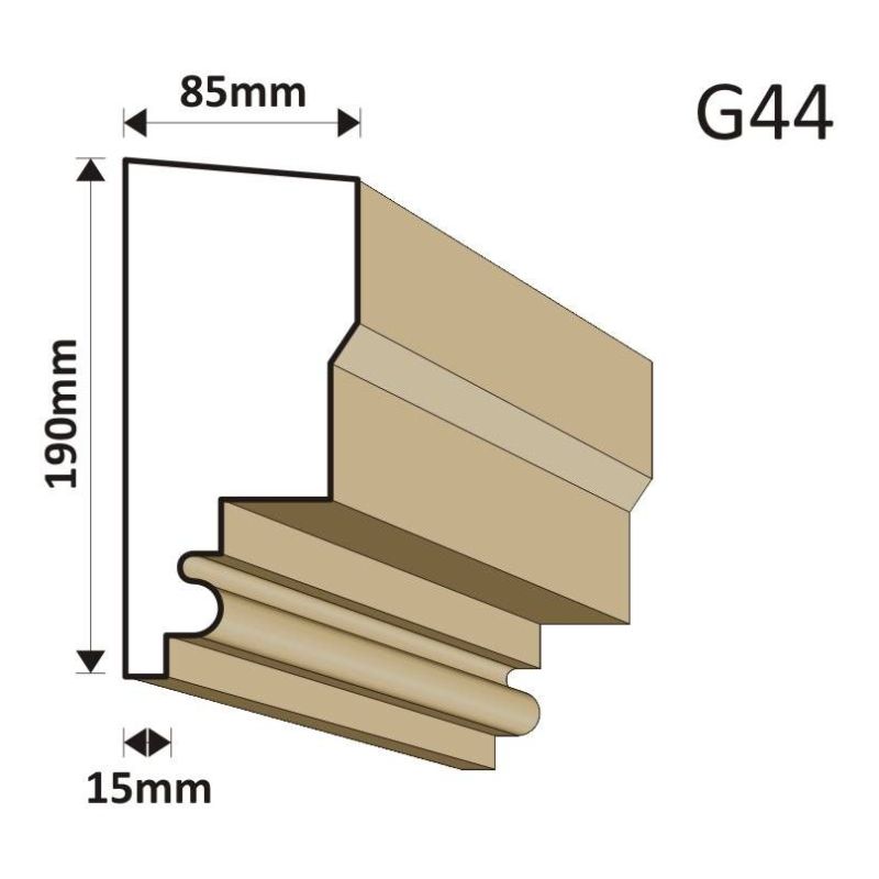 GZYMS ELEWACYJNY G44 85X190MM - Gzymsy elewacyjne - 123,00 zł