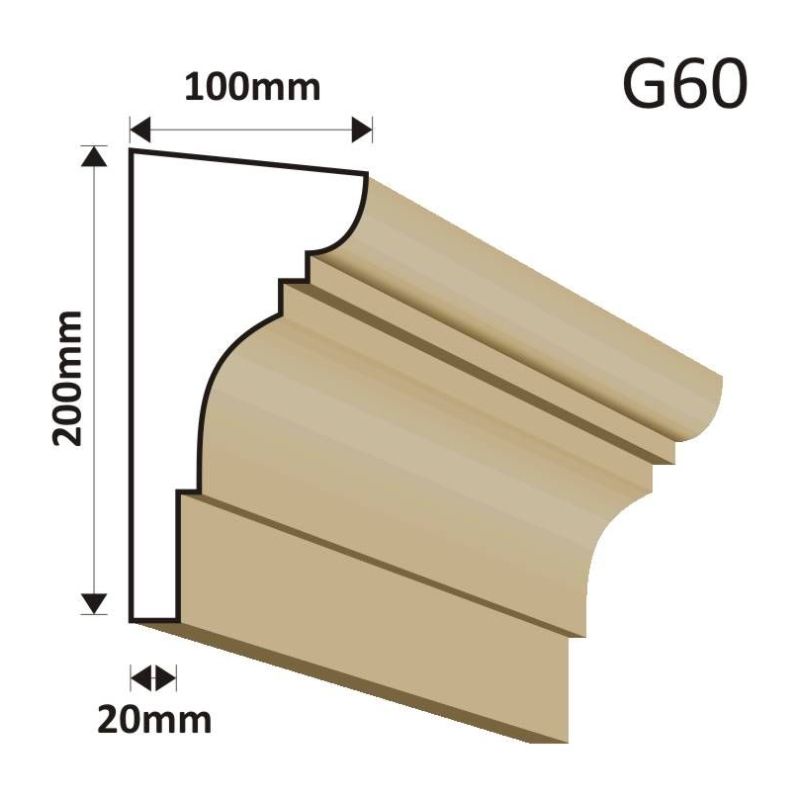 GZYMS ELEWACYJNY G60 100X200MM - Gzymsy elewacyjne - 123,00 zł