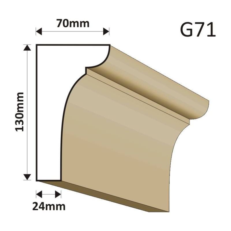 GZYMS ELEWACYJNY G71 70X130MM - Gzymsy elewacyjne - 73,80 zł