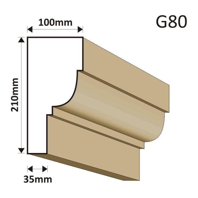 GZYMS ELEWACYJNY G80 100X210MM - Gzymsy elewacyjne - 123,00 zł