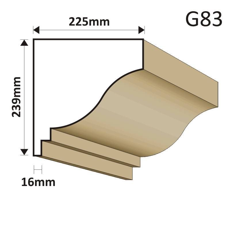 GZYMS ELEWACYJNY G83 225X239MM - Gzymsy elewacyjne - 159,90 zł