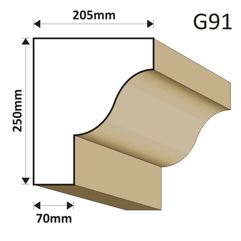 GZYMS ELEWACYJNY G91 205X250MM - Gzymsy elewacyjne - 159,90 zł