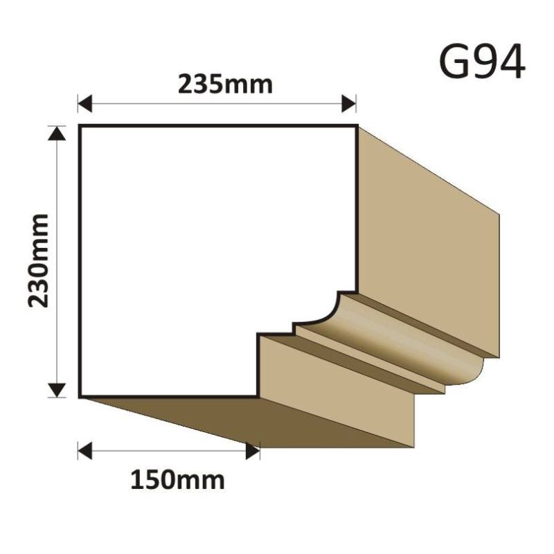 GZYMS ELEWACYJNY G94 235X230MM - Gzymsy elewacyjne - 135,30 zł