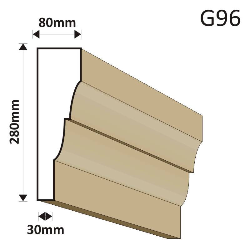 GZYMS ELEWACYJNY G96 80X280MM - Gzymsy elewacyjne - 123,00 zł