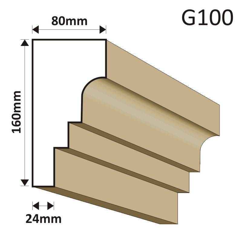 GZYMS ELEWACYJNY G100 80X160MM - Gzymsy elewacyjne - 73,80 zł