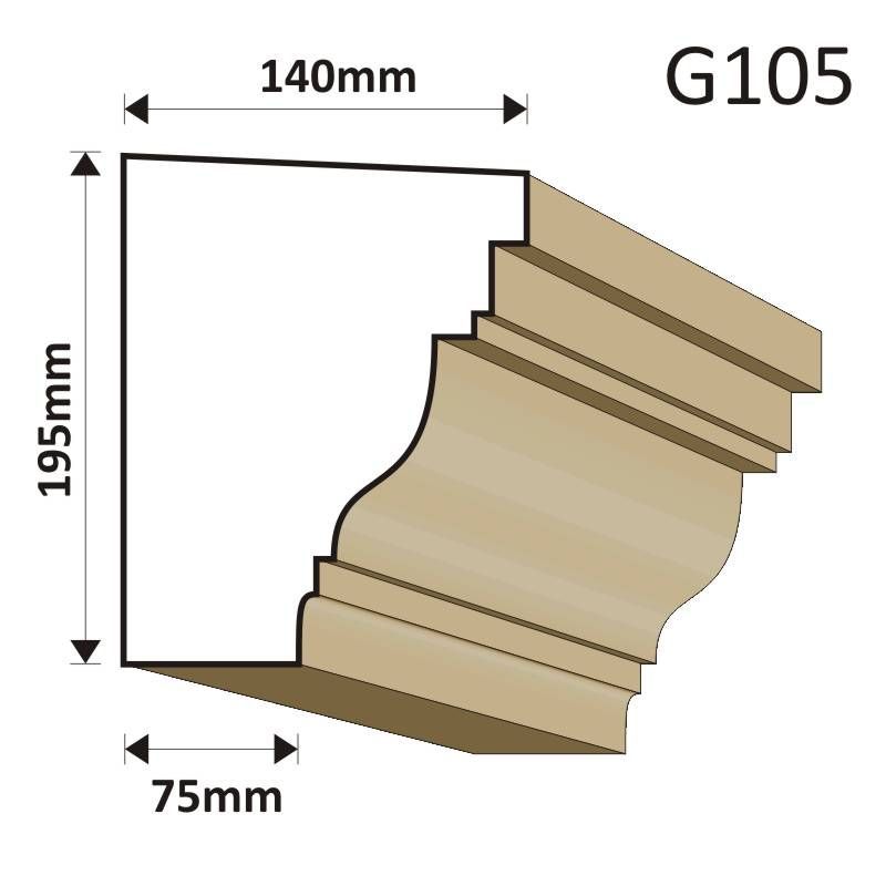GZYMS ELEWACYJNY G105 140X195MM - Gzymsy elewacyjne - 98,40 zł